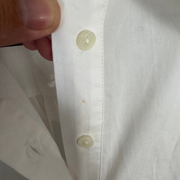 J.Crew Drama Shirt Dress WMNS 16 White Cotton Poplin Drawstring Waist BY832 SS - Picture 6 of 9